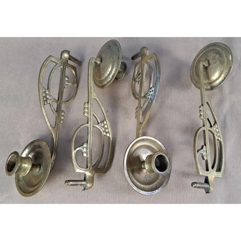 Pareja de candelabros de piano modernistas en bronce, ca. 1900, Iluminación, Siglo XIX · vista 7/12