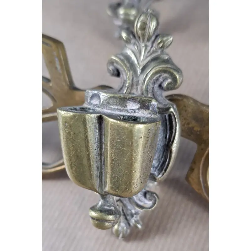 Pareja de candelabros de piano modernistas en bronce, ca. 1900, Iluminación, Siglo XIX · vista 12/12