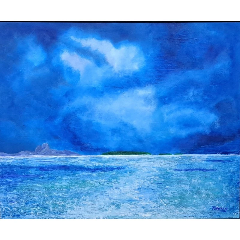 Torres – “Mar azul” – óleo sobre tabla – 88,5 × 103,5 cm, Arte y Pintura