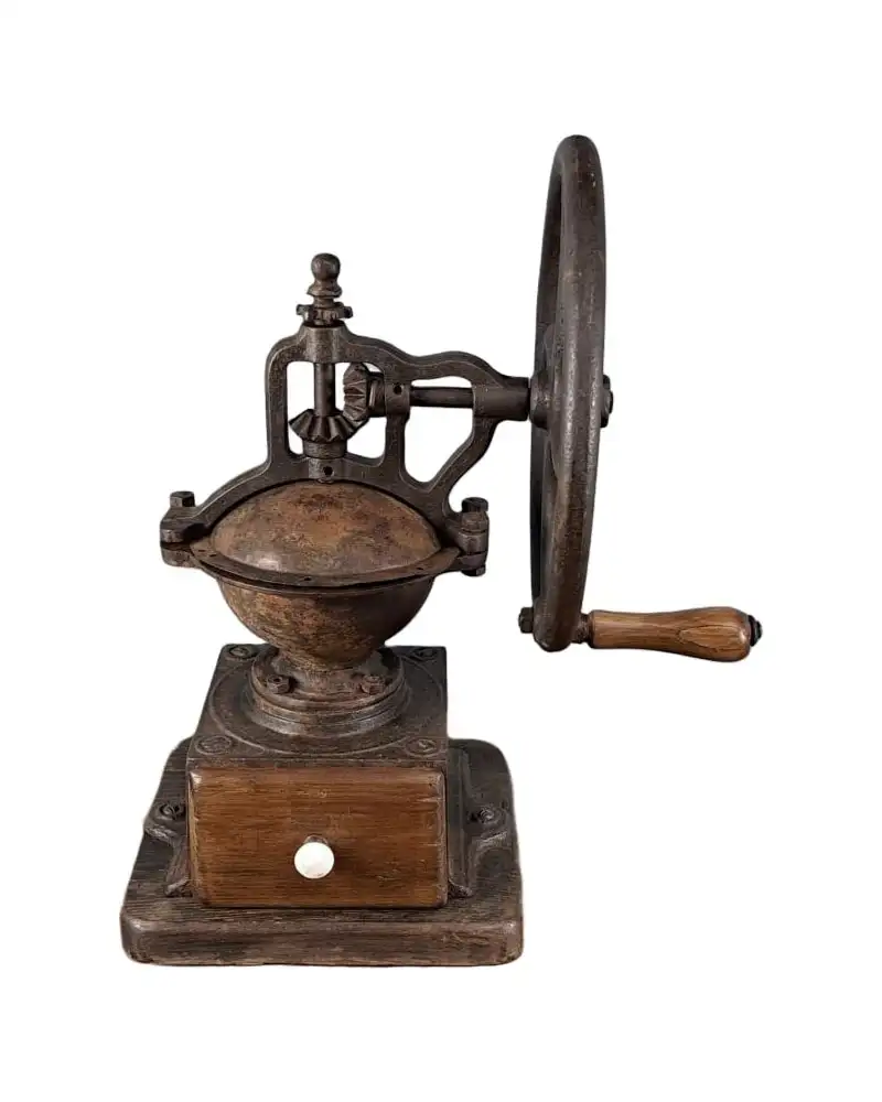 Molinillo de café antiguo de hierro, finales del siglo XIX