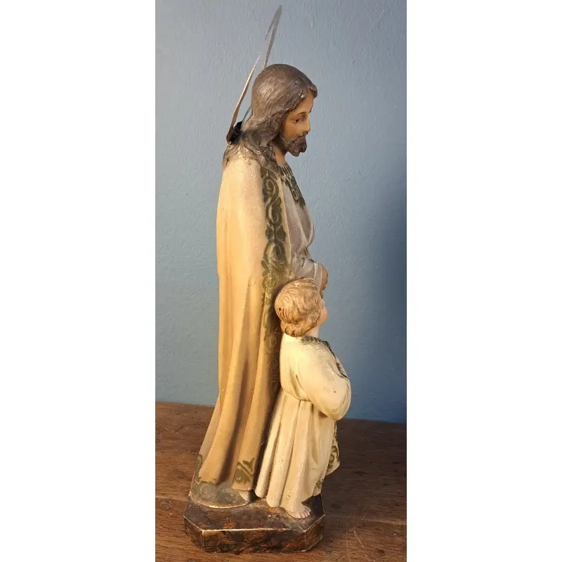 San José con el Niño Jesús, figura de Olot, finales del S. XIX, Objetos Decorativos, Siglo XIX · vista 10/11