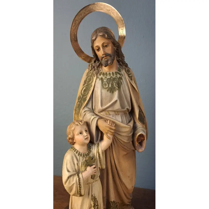 San José con el Niño Jesús, figura de Olot, finales del S. XIX, Objetos Decorativos, Siglo XIX · vista 11/11