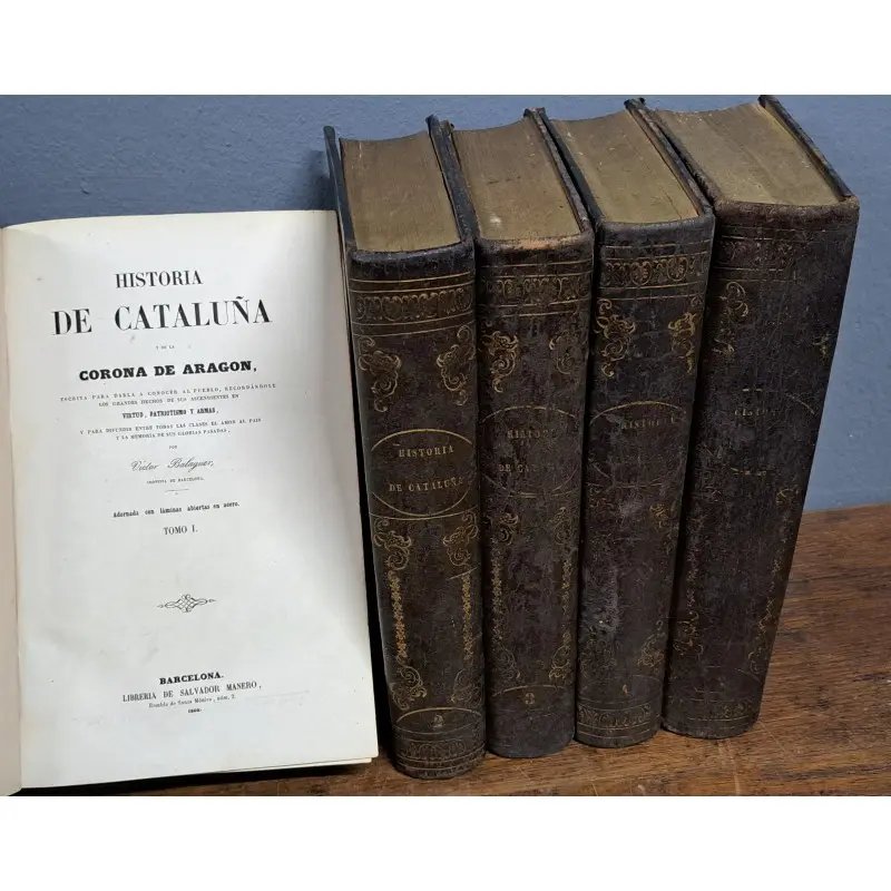 Historia de Cataluña y de la Corona de Aragón – Víctor Balaguer, 5 tomos (1861–1863) · vista 2/12
