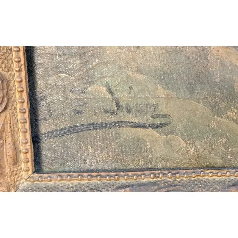 Escaleta catalana – óleo sobre lienzo, paisaje rural, finales S. XIX, Arte y Pintura, Siglo XIX · vista 4/12