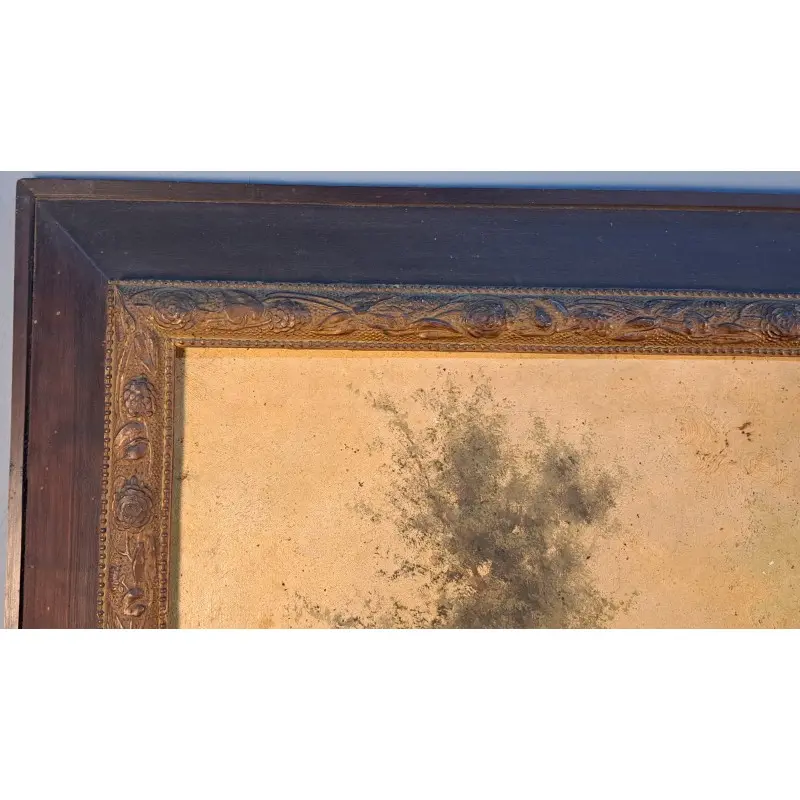 Escaleta catalana – óleo sobre lienzo, paisaje rural, finales S. XIX, Arte y Pintura, Siglo XIX · vista 7/12