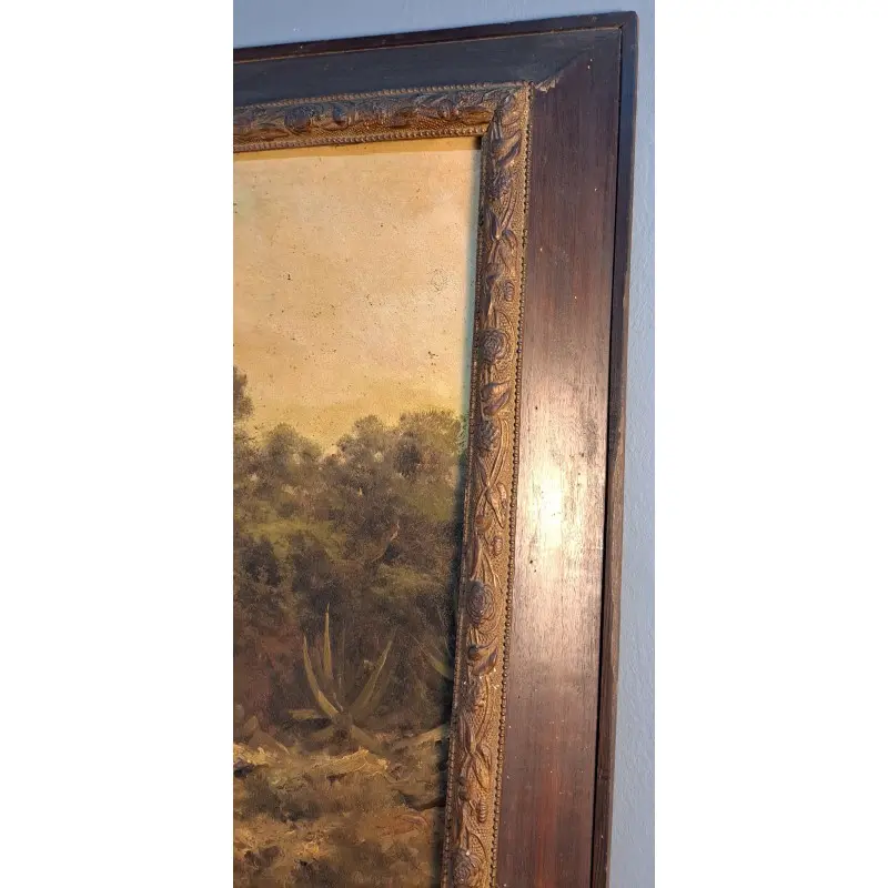 Escaleta catalana – óleo sobre lienzo, paisaje rural, finales S. XIX, Arte y Pintura, Siglo XIX · vista 9/12