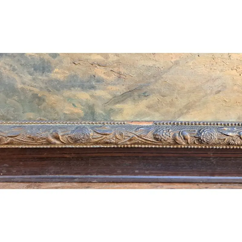 Escaleta catalana – óleo sobre lienzo, paisaje rural, finales S. XIX, Arte y Pintura, Siglo XIX · vista 11/12