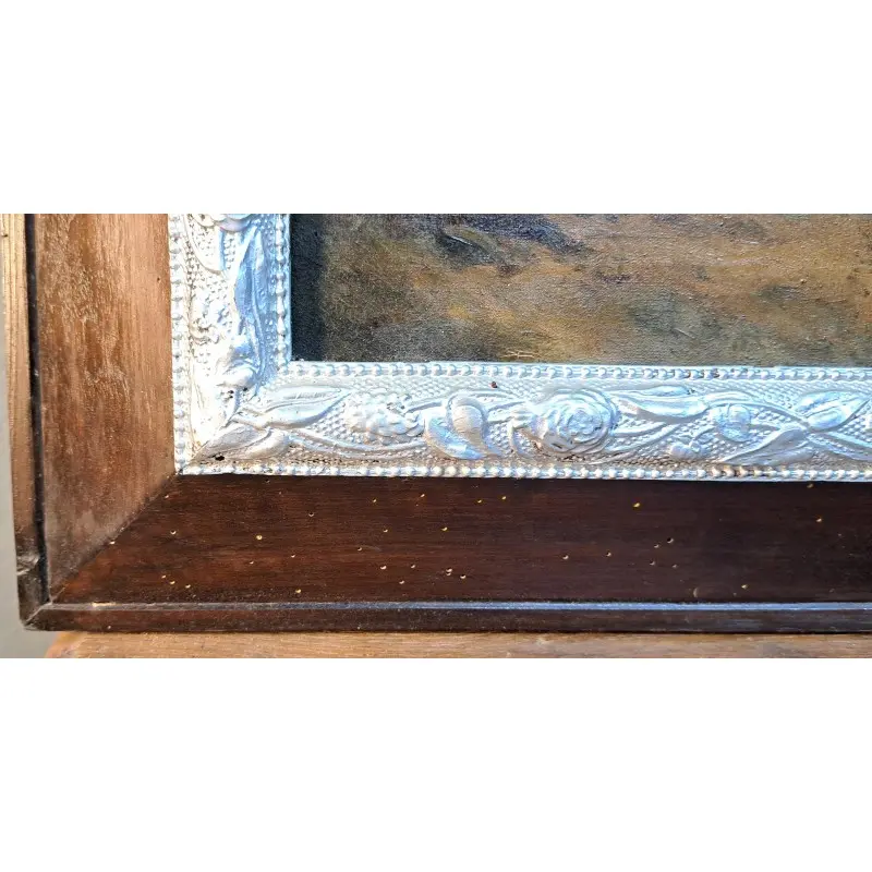 Escaleta catalana – óleo sobre lienzo, paisaje, finales S. XIX, Arte y Pintura, Siglo XIX · vista 8/12