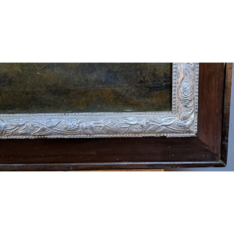 Escaleta catalana – óleo sobre lienzo, paisaje, finales S. XIX, Arte y Pintura, Siglo XIX · vista 9/12