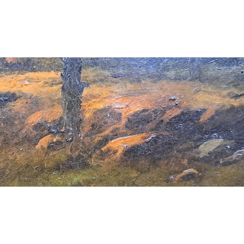 Escaleta catalana – óleo sobre lienzo, paisaje, finales S. XIX, Arte y Pintura, Siglo XIX · vista 11/12