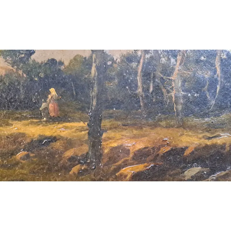 Escaleta catalana – óleo sobre lienzo, paisaje, finales S. XIX, Arte y Pintura, Siglo XIX · vista 12/12