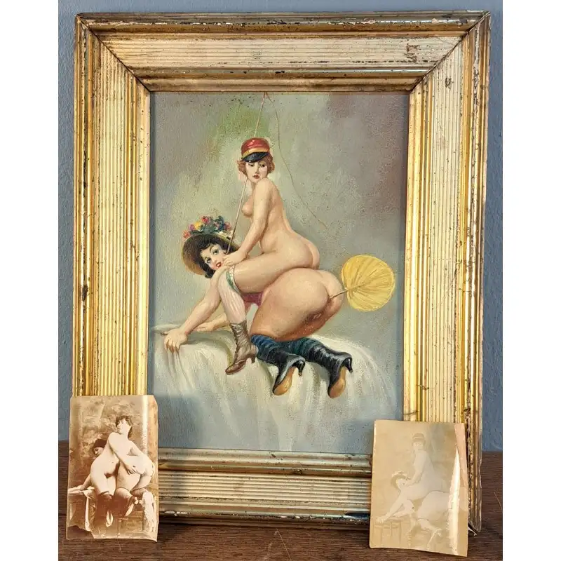 Joan Gil i Gil (1900–1984) – óleo erótico sobre tabla