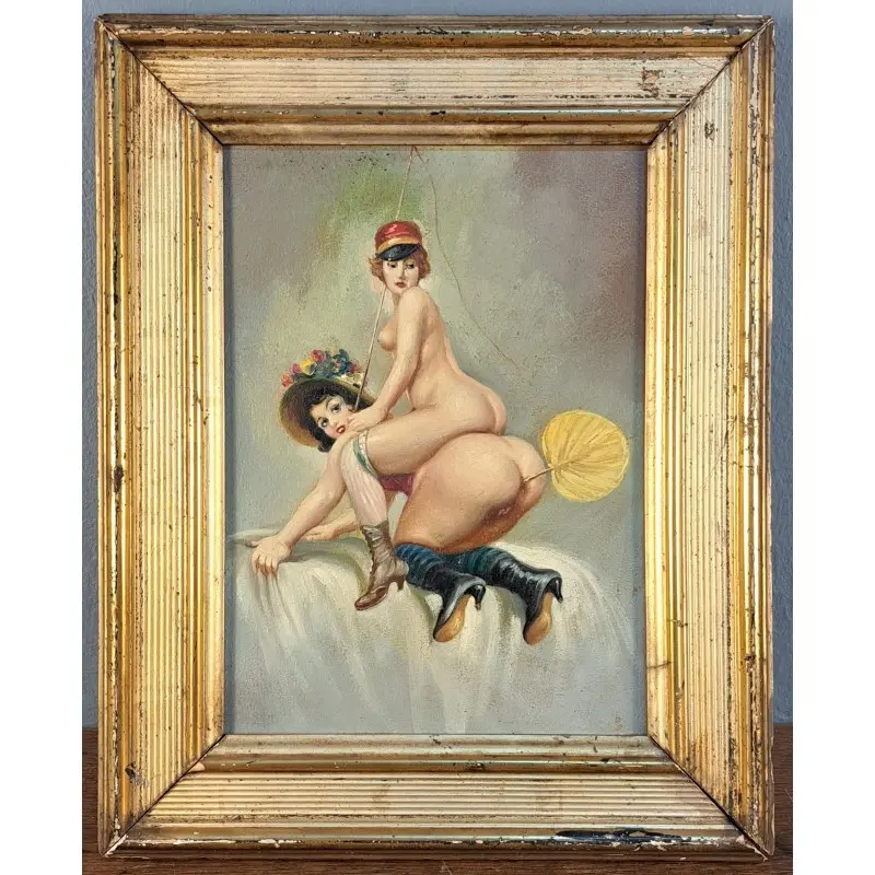 Joan Gil i Gil (1900–1984) – óleo erótico sobre tabla, Arte y Pintura · vista 2/12