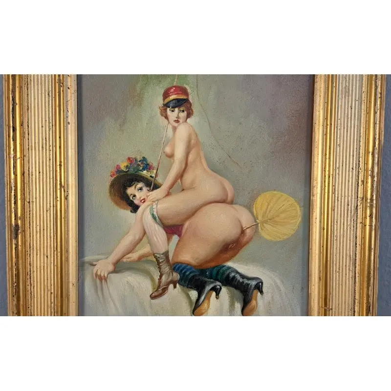 Joan Gil i Gil (1900–1984) – óleo erótico sobre tabla, Arte y Pintura · vista 5/12
