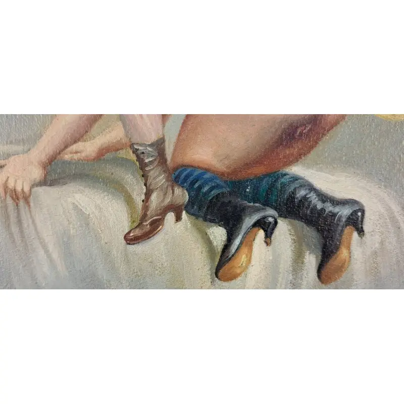Joan Gil i Gil (1900–1984) – óleo erótico sobre tabla, Arte y Pintura · vista 7/12