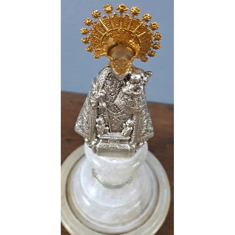 Virgen de los Desamparados, cúpula de cristal, pie de alabastro, siglo XX, Religioso y Devocional, Siglo XX · vista 5/11