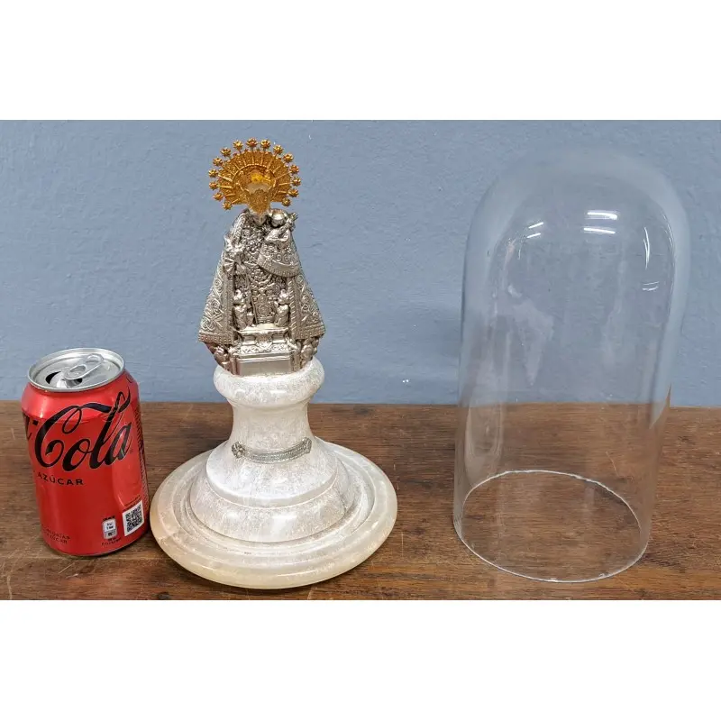 Virgen de los Desamparados, cúpula de cristal, pie de alabastro, siglo XX, Religioso y Devocional, Siglo XX · vista 11/11