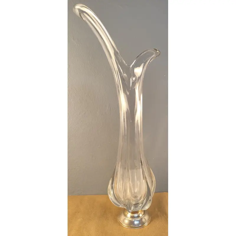 Jarrón de cristal soplado vintage con base de plata, 60 cm altura, Plata y Joyería · vista 5/10