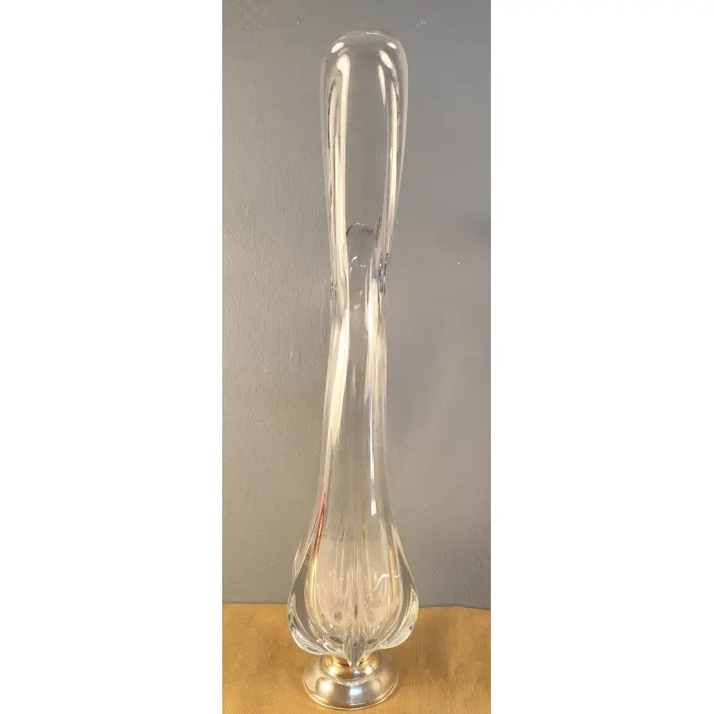 Jarrón de cristal soplado vintage con base de plata, 60 cm altura, Plata y Joyería · vista 7/10