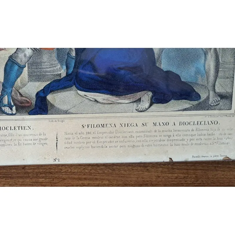 4 grabados, el martirio de Santa Filomena, siglo XIX, Religioso y Devocional, Siglo XIX · vista 4/12