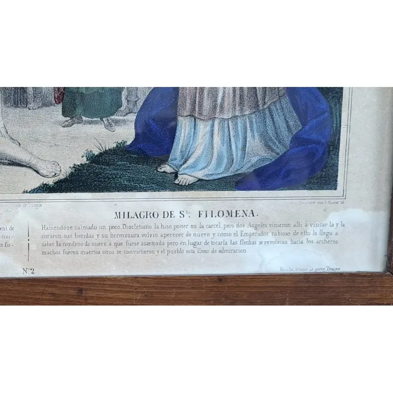 4 grabados, el martirio de Santa Filomena, siglo XIX, Religioso y Devocional, Siglo XIX · vista 7/12