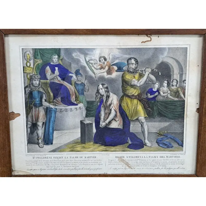 4 grabados, el martirio de Santa Filomena, siglo XIX, Religioso y Devocional, Siglo XIX · vista 12/12