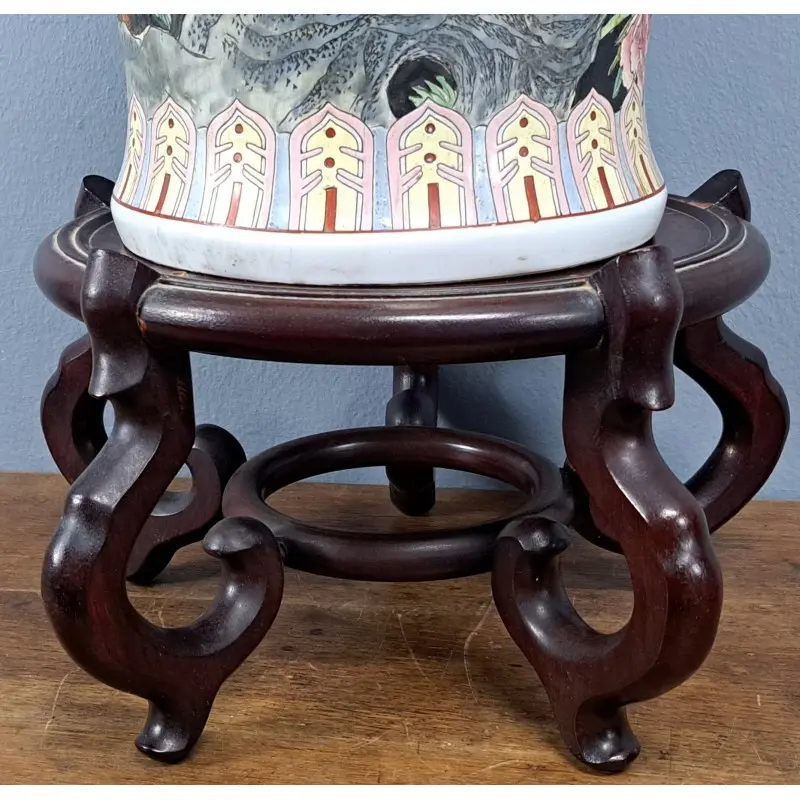 Gran Jarrón oriental de porcelana con león guardián, 86 cm, Cerámica y Alfarería · vista 3/12