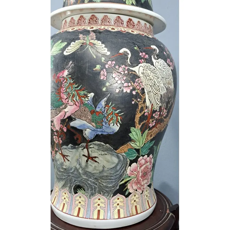 Gran Jarrón oriental de porcelana con león guardián, 86 cm, Cerámica y Alfarería · vista 5/12