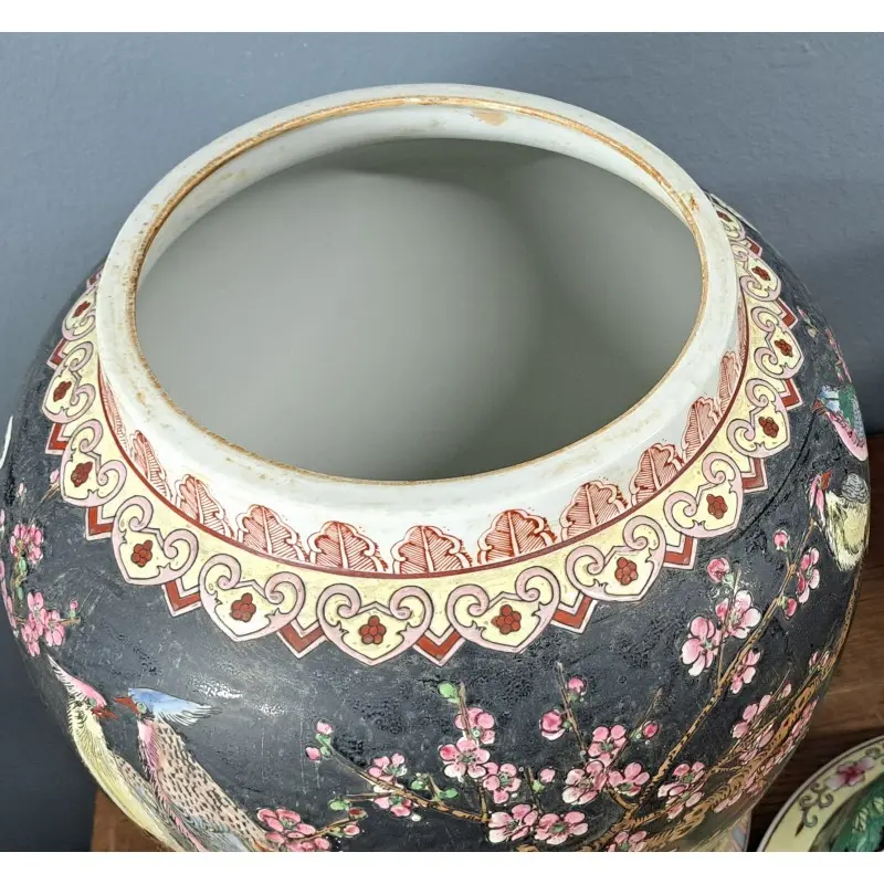 Gran Jarrón oriental de porcelana con león guardián, 86 cm, Cerámica y Alfarería · vista 12/12