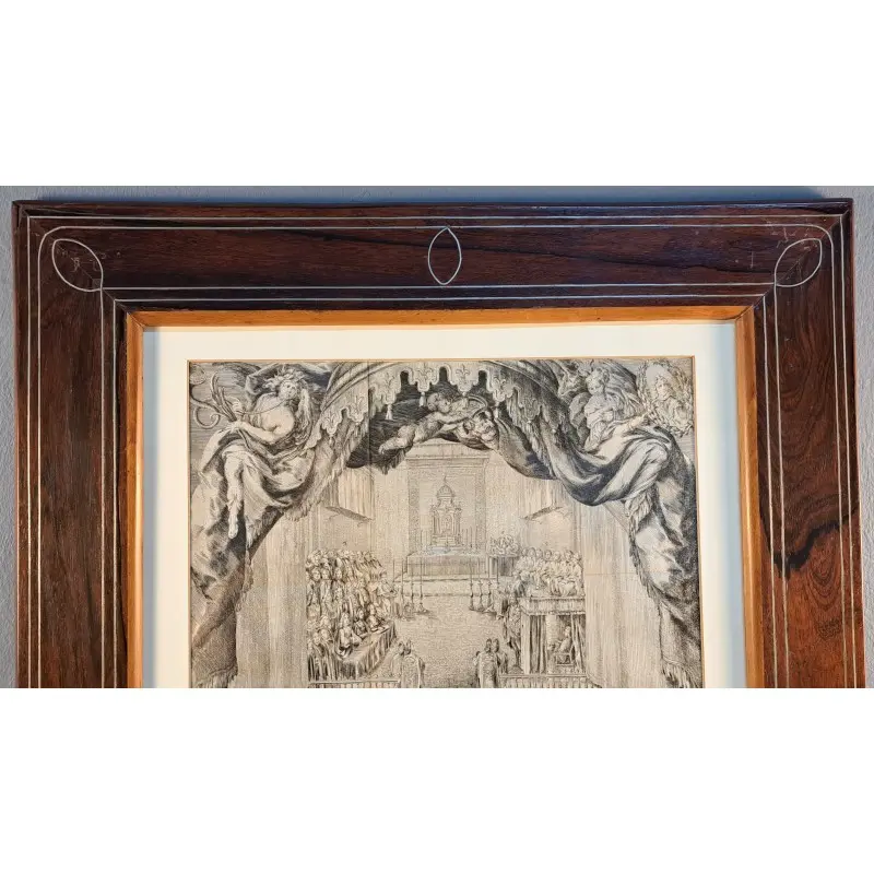 Grabado “Ceremonia Real” – Martín Engelbrecht – Augsburgo, siglo XVIII, Arte y Pintura, Siglo XVIII · vista 3/10