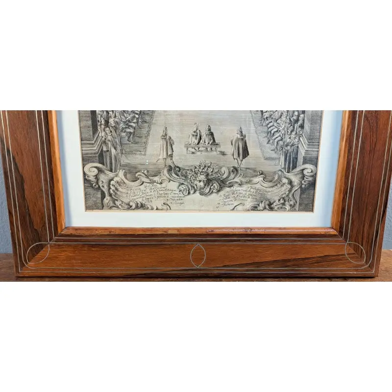Grabado “Ceremonia Real” – Martín Engelbrecht – Augsburgo, siglo XVIII, Arte y Pintura, Siglo XVIII · vista 4/10