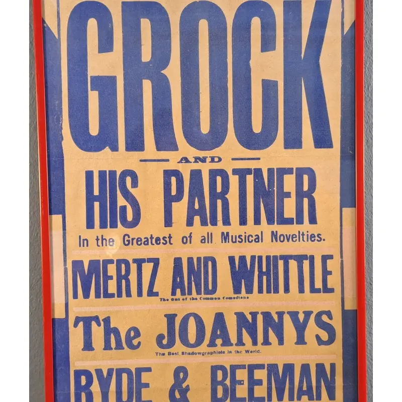 Cartel Rotherham Hippodrome – Grock y otros artistas – 12 julio 1915 · vista 4/8