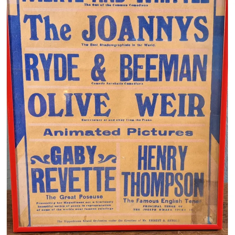 Cartel Rotherham Hippodrome – Grock y otros artistas – 12 julio 1915 · vista 5/8