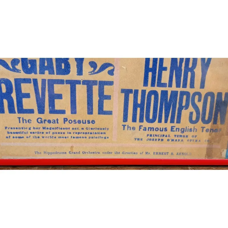 Cartel Rotherham Hippodrome – Grock y otros artistas – 12 julio 1915 · vista 6/8
