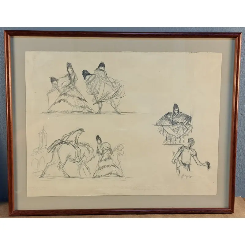 Dibujo original de Alfredo Opisso Cardona (1907-1980), Arte y Pintura