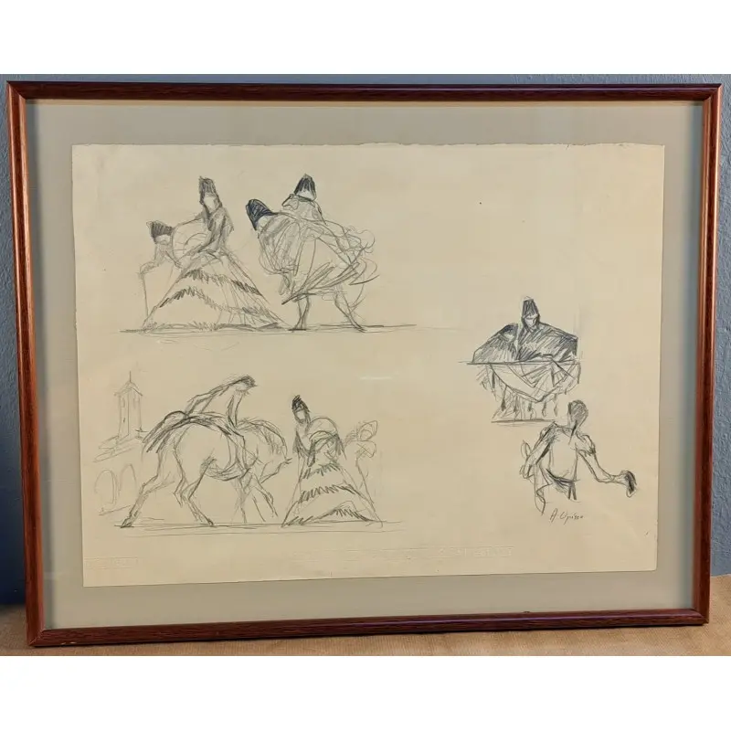 Dibujo original de Alfredo Opisso Cardona (1907-1980), Arte y Pintura · vista 2/9
