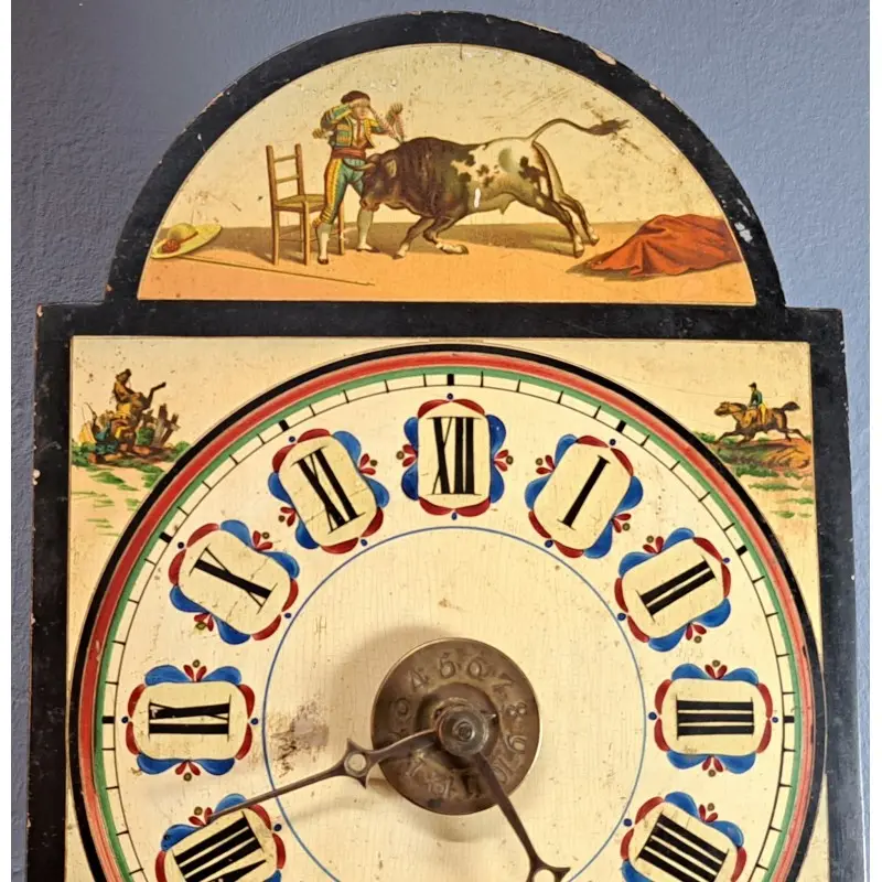 Reloj de pared ratera con escenas taurinas, siglo XIX o principios del XX, Relojes, Siglo XIX · vista 3/12