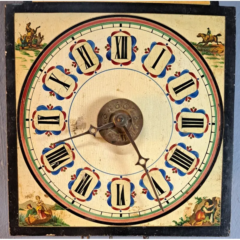 Reloj de pared ratera con escenas taurinas, siglo XIX o principios del XX, Relojes, Siglo XIX · vista 12/12
