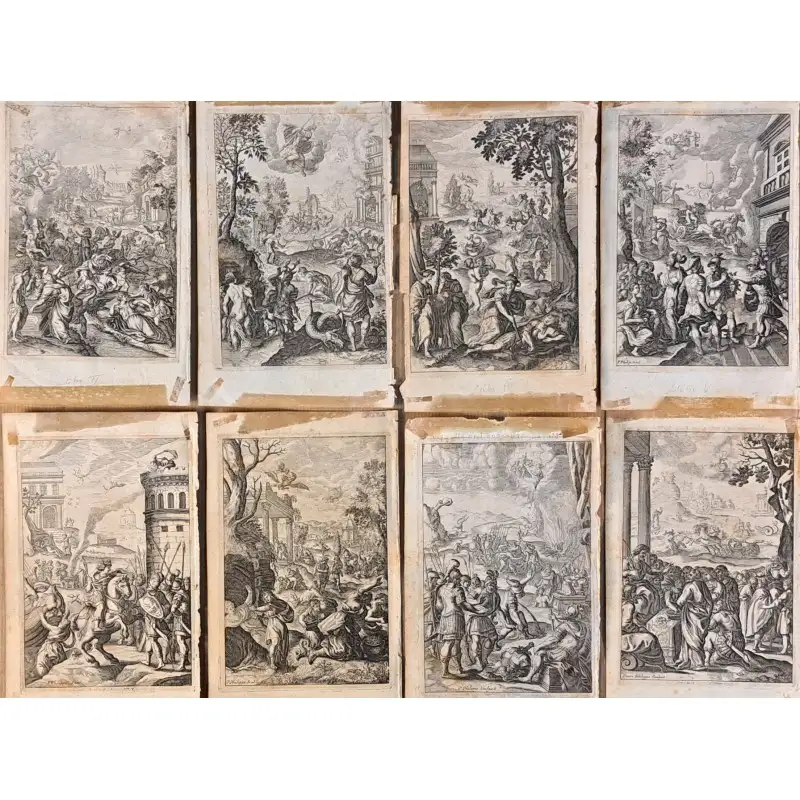 Ocho grabados originales de Ovidio – P. Philippe sculpsit (s. XVII–XVIII)