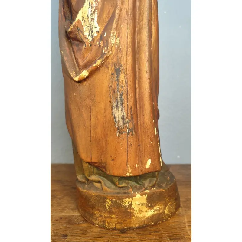 Imagen Virgen de estuco estilo románico 63 cm altura, principios siglo XX, Religioso y Devocional, Siglo XX · vista 10/12