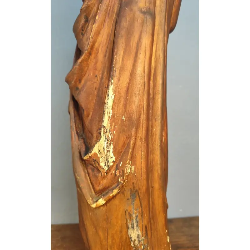 Imagen Virgen de estuco estilo románico 63 cm altura, principios siglo XX, Religioso y Devocional, Siglo XX · vista 11/12