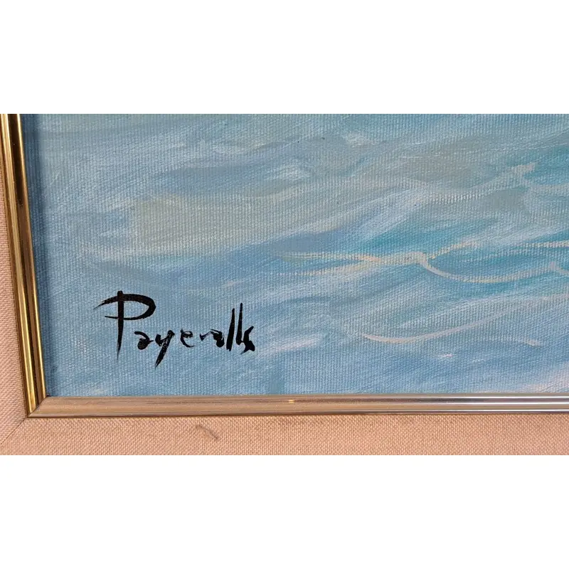 Gran Óleo sobre lienzo firmado Payeralls, marina con oleaje, siglo XX, Arte y Pintura, Siglo XX · vista 4/11
