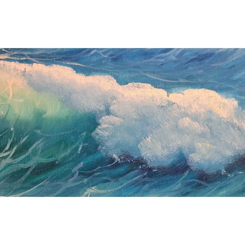 Gran Óleo sobre lienzo firmado Payeralls, marina con oleaje, siglo XX, Arte y Pintura, Siglo XX · vista 7/11