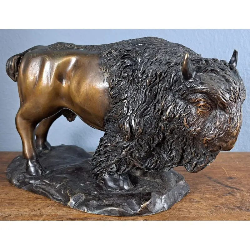 Escultura de bronce, bisonte firmada Raymond, siglo XX, Arte y Pintura, Siglo XX · vista 2/9