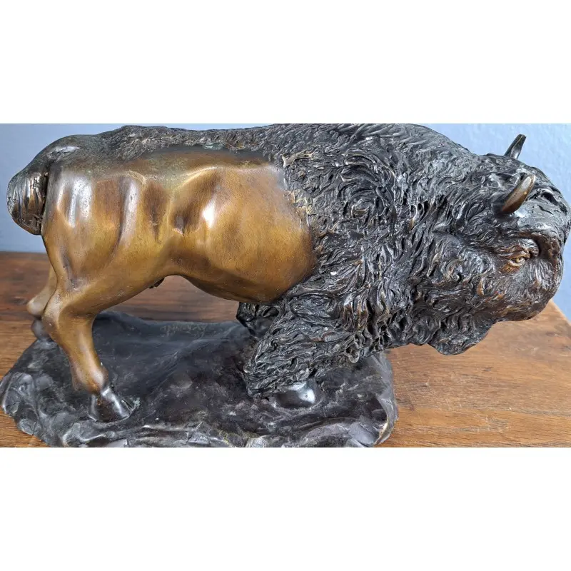 Escultura de bronce, bisonte firmada Raymond, siglo XX, Arte y Pintura, Siglo XX · vista 6/9