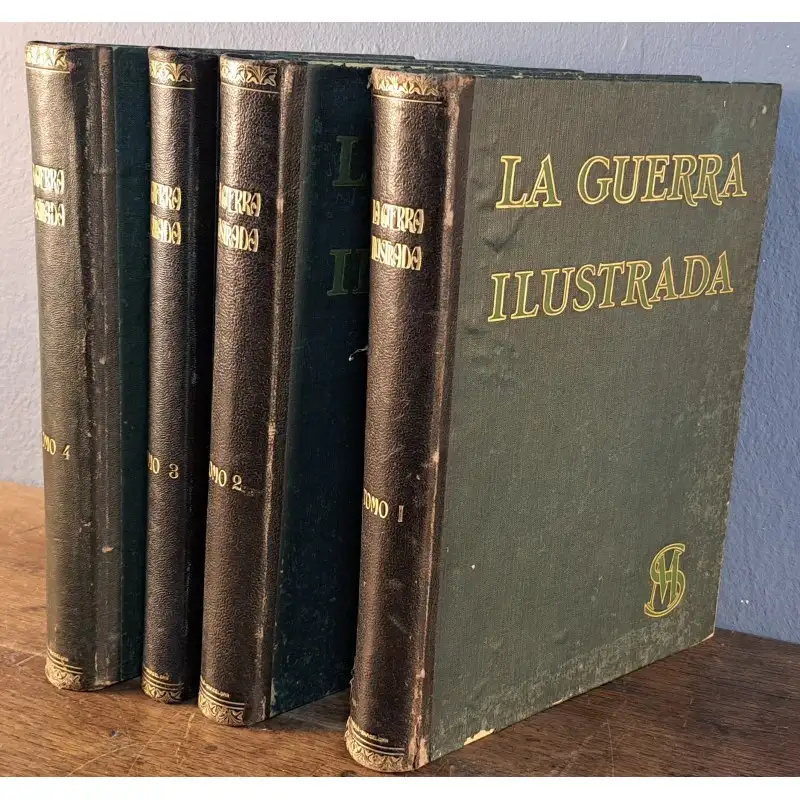 La Guerra Ilustrada – Augusto Riera (Barcelona, Miguel Seguí, 1914–1918) – 4 tomos completos