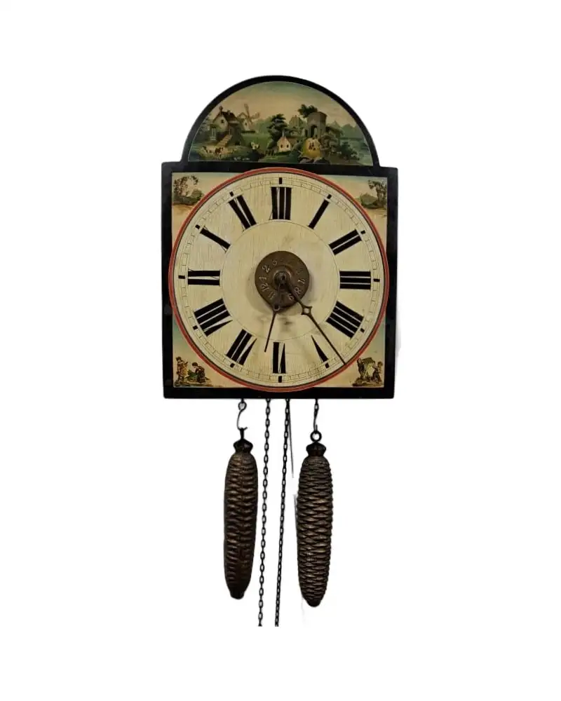 Reloj de pared ratera, finales siglo XIX o principios del XX funciona bien