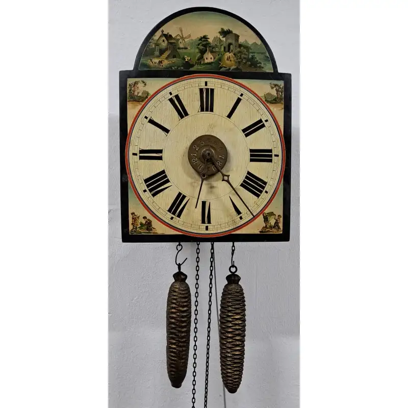 Reloj de pared ratera, finales siglo XIX o principios del XX funciona bien