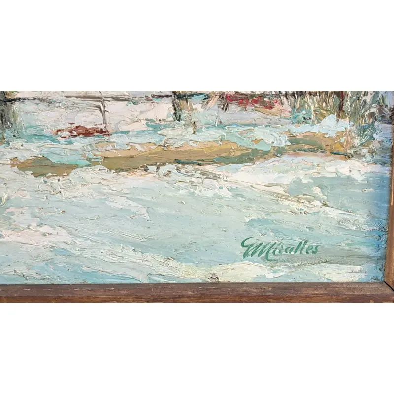 Vicenç Miralles Gacia (1912-1993). Óleo sobre tabla. Paisaje nevado, Arte y Pintura · vista 3/12