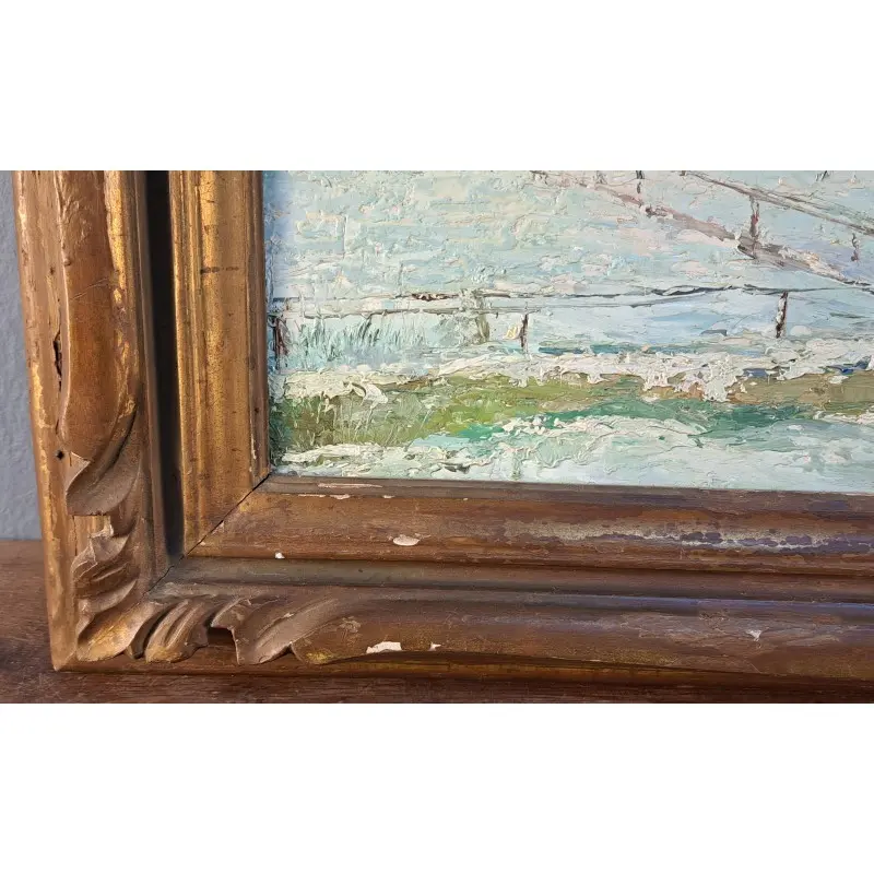 Vicenç Miralles Gacia (1912-1993). Óleo sobre tabla. Paisaje nevado, Arte y Pintura · vista 6/12